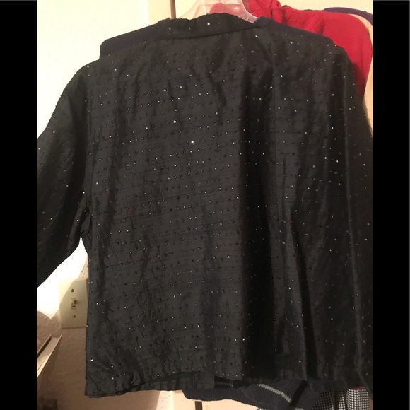 Chico’s Black Jeweled Blouse Size 3. (I would call it an XL or 16/18) - Picture 3 of 8